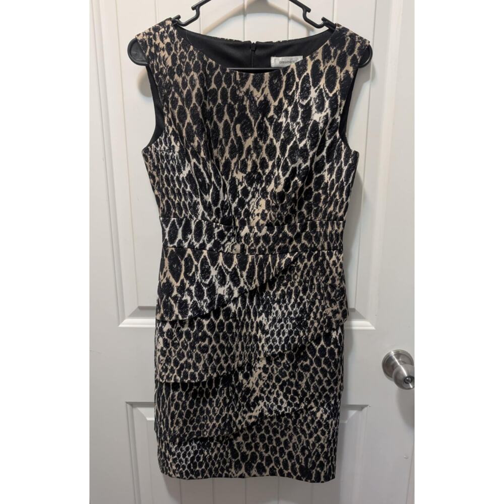 Dressbarn Y2K Snakeprint Sleeveless Sheath Dress Cocktail Party Work Size 4